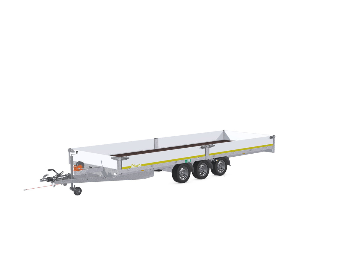 Eduard Hochlader mit Auffahrrampen 606x200 cm — 3 Achsen, gebremst