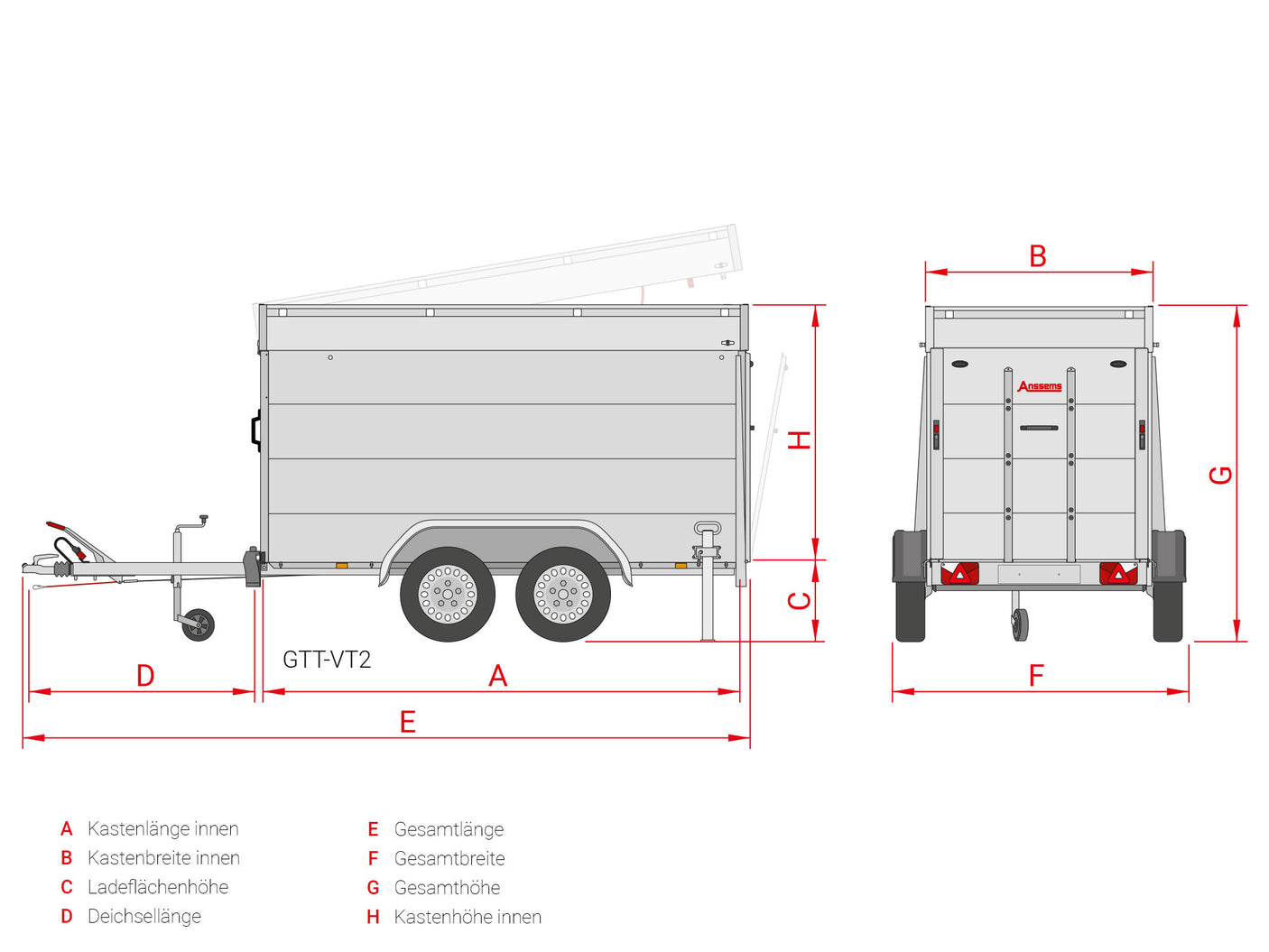 Anssems GTT 1500.301x126 VT2 — 2 Achsen, gebremst