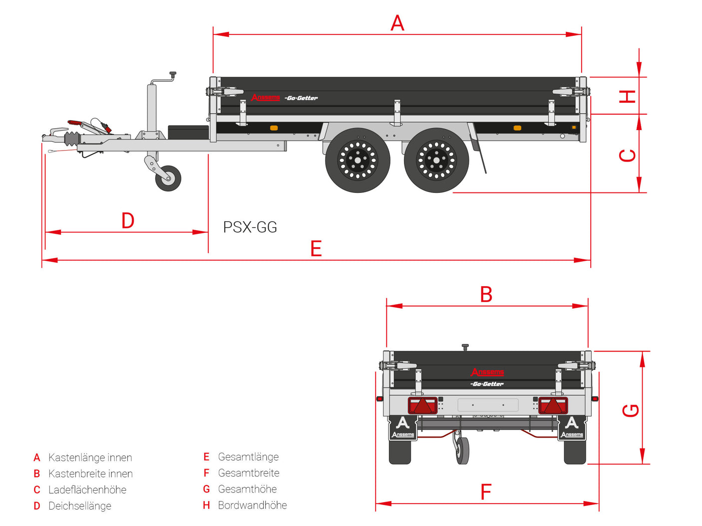 Anssems PSX 3000.325x178 Go-Getter — 2 Achsen, gebremst