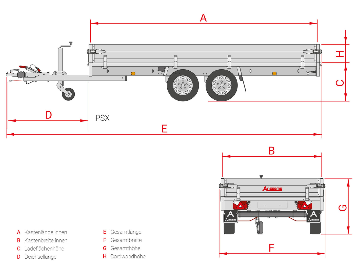 Anssems PSX 3000.405x178 — 2 Achsen, gebremst