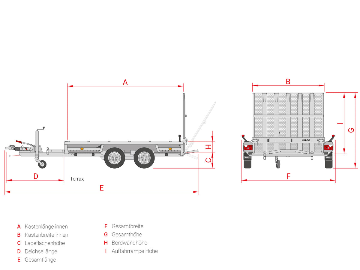 Hulco Terrax-2 3000.294x150 LK — 2 Achsen, gebremst
