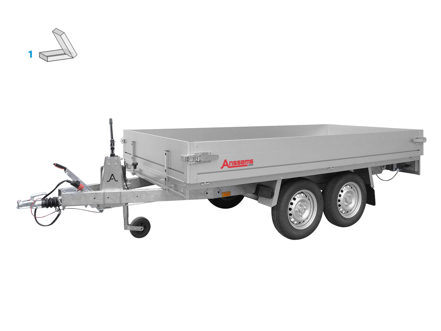 Anssems KLTT 2000.305x150 — 2 Achsen, gebremst, kippbar