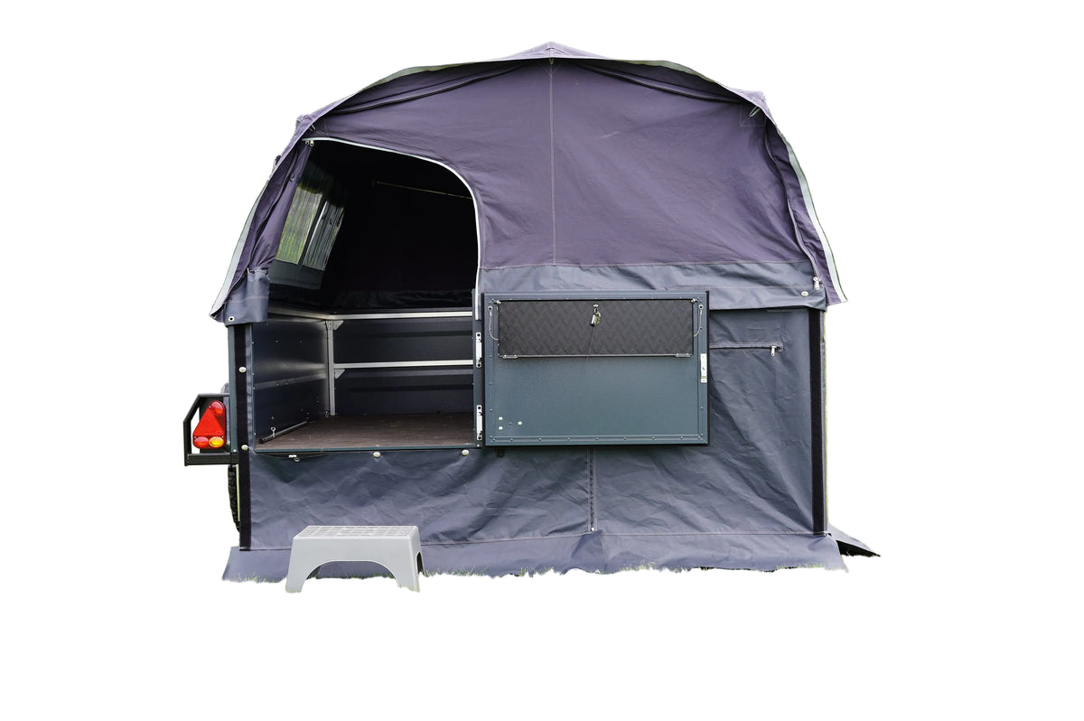TPV Kofferanhänger KT-EB3 Offroad-Camper 2.0 pulverbeschichtet 244x124 cm — 1 Achse, gebremst
