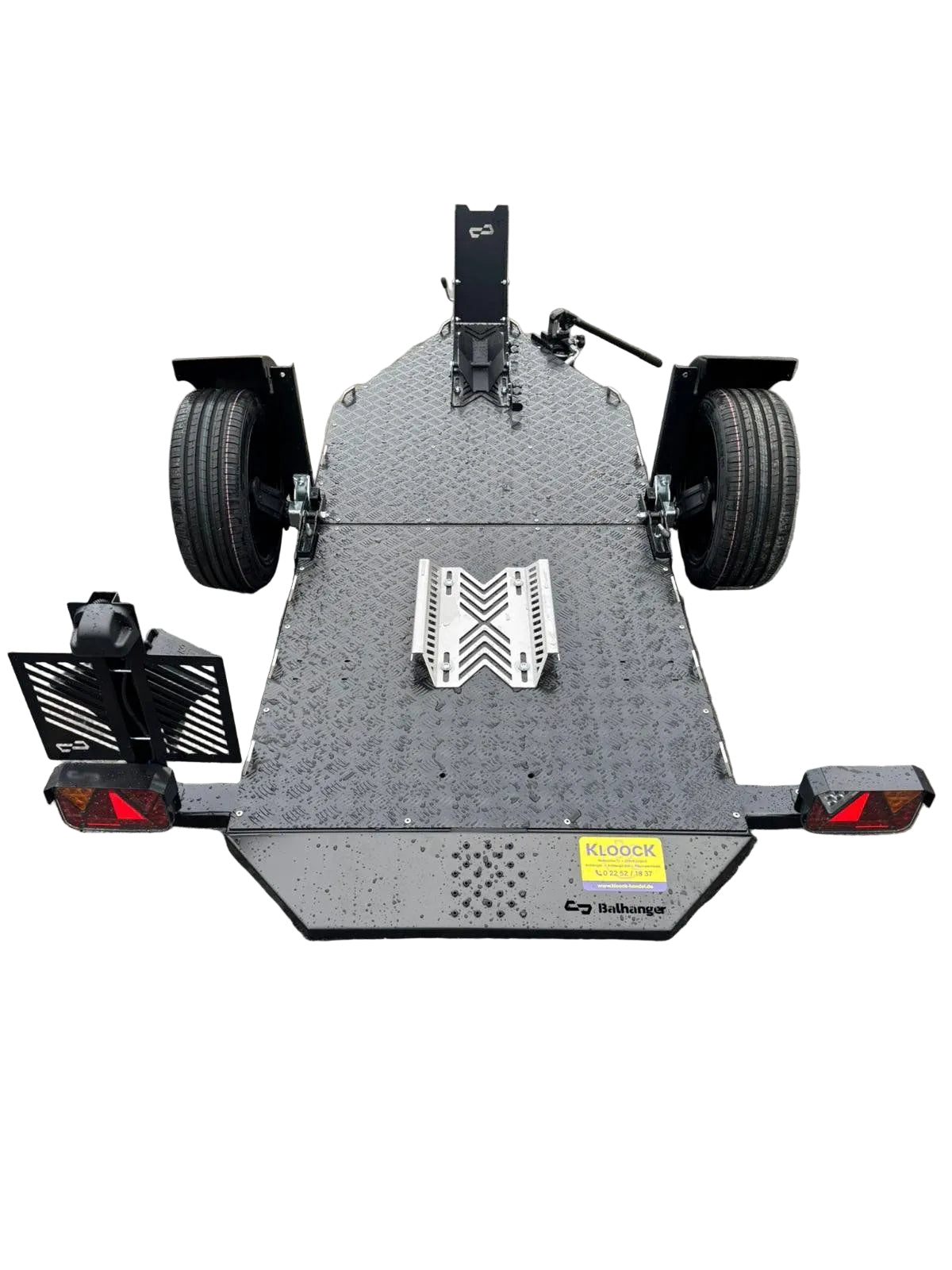 Balhanger Moto-1 Black Edition Motorradanhänger 750 kg — 1 Achse, ungebremst, hydraulisch absenkbar