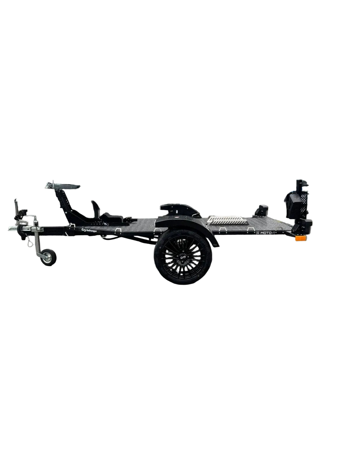Balhanger Moto-1 Black Edition Motorradanhänger 750 kg — 1 Achse, ungebremst, hydraulisch absenkbar