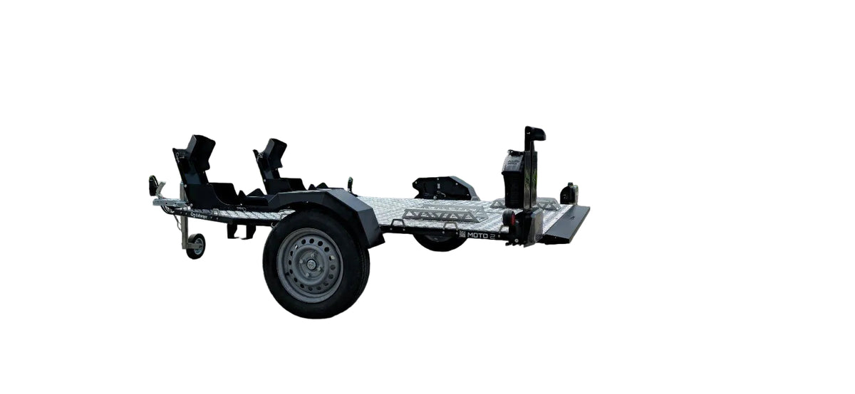 Balhanger Moto-2 Motorradanhänger 750 kg — 1 Achse, ungebremst, hydraulisch absenkbar