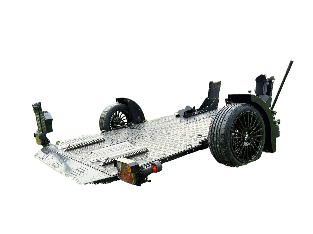 Balhanger Moto-2 Black Edition Motorradanhänger 750 kg — 1 Achse, ungebremst, hydraulisch absenkbar