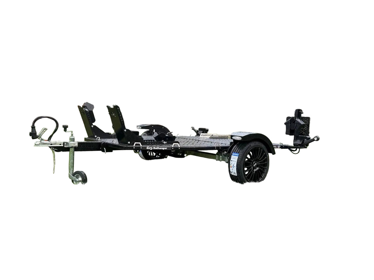 Balhanger Moto-2 Black Edition Motorradanhänger 750 kg — 1 Achse, ungebremst, hydraulisch absenkbar