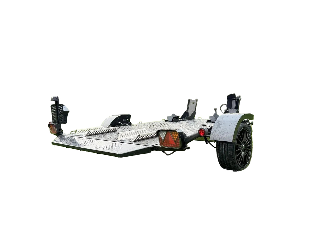 Balhanger Moto-2 Black Edition Motorradanhänger 750 kg — 1 Achse, ungebremst, hydraulisch absenkbar