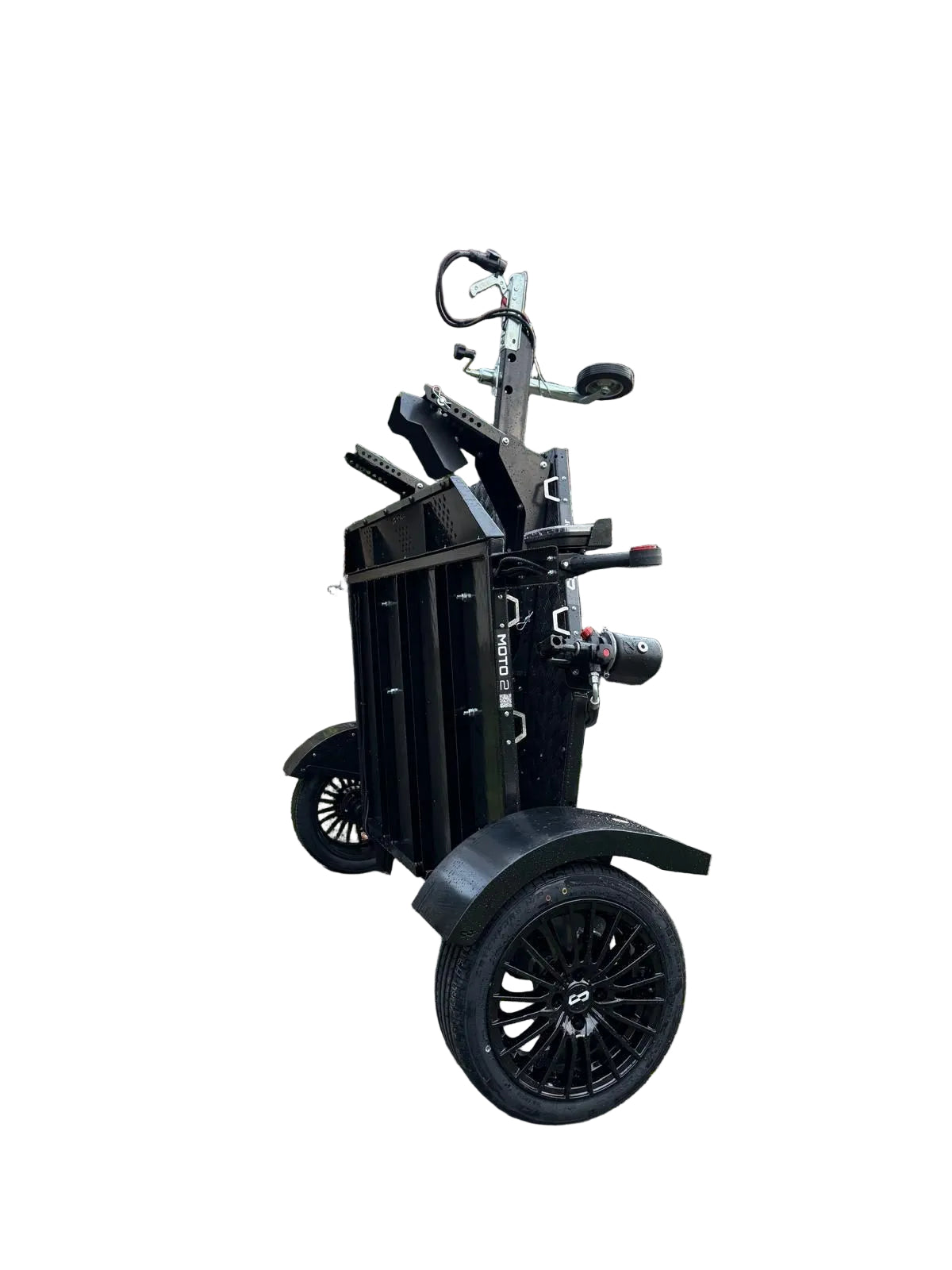 Balhanger Moto-2 Black Edition Motorradanhänger 750 kg — 1 Achse, ungebremst, hydraulisch absenkbar