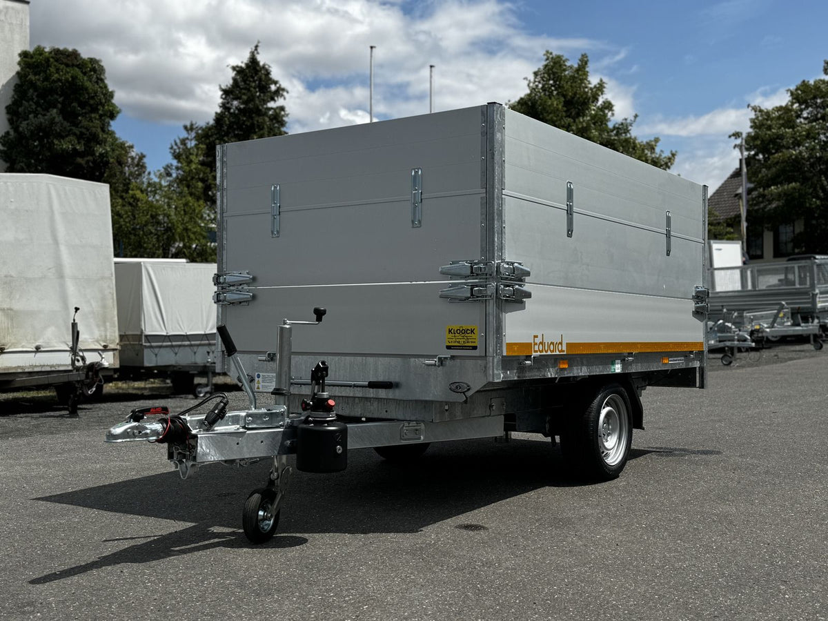Eduard Heckkipper 256x150 cm — 1 Achse, gebremst, 1500 kg · inkl. Alu-Aufsatz 70 cm