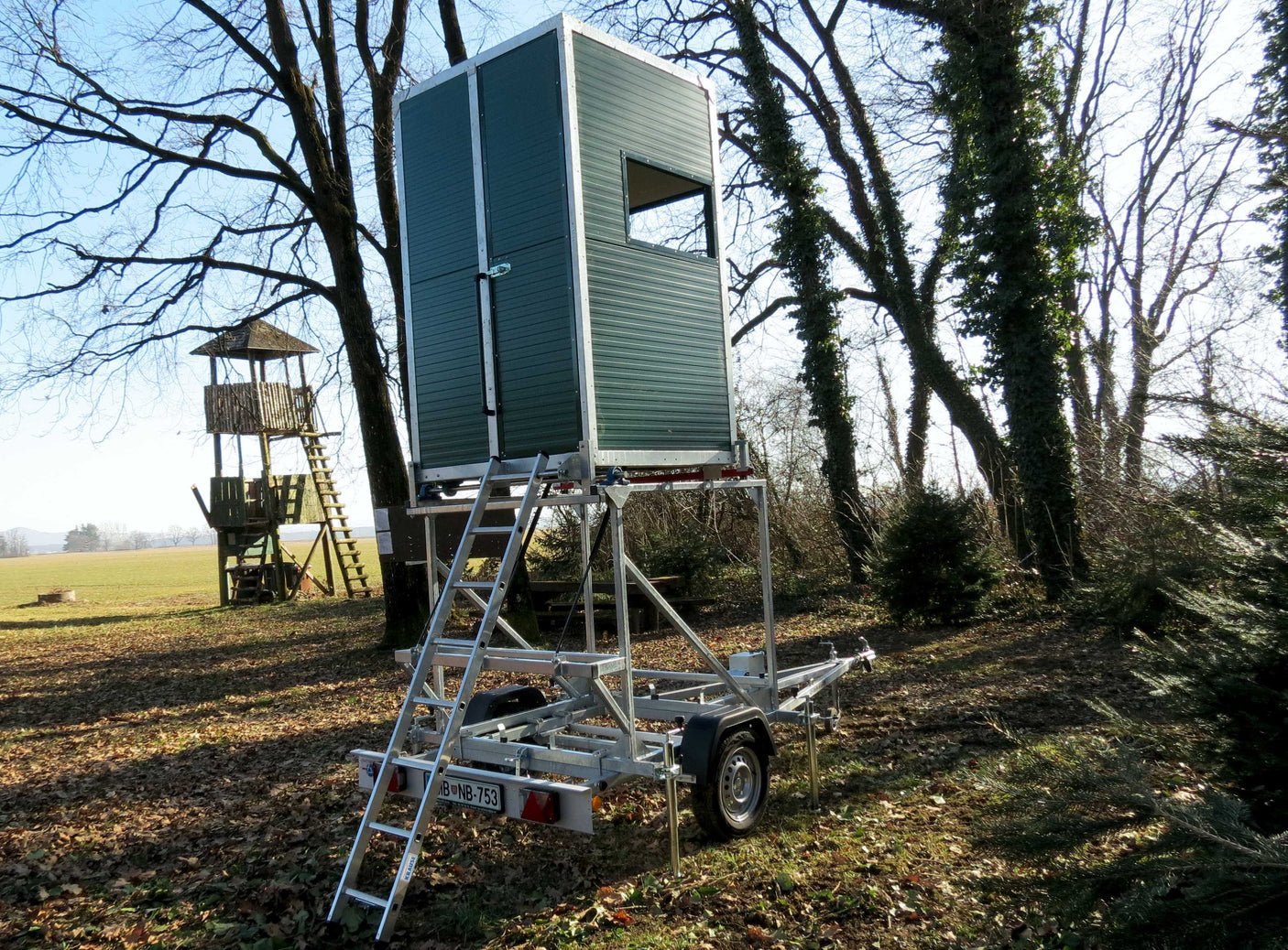 TPV Mobile Jagdkanzel — 1 Achse, ungebremst