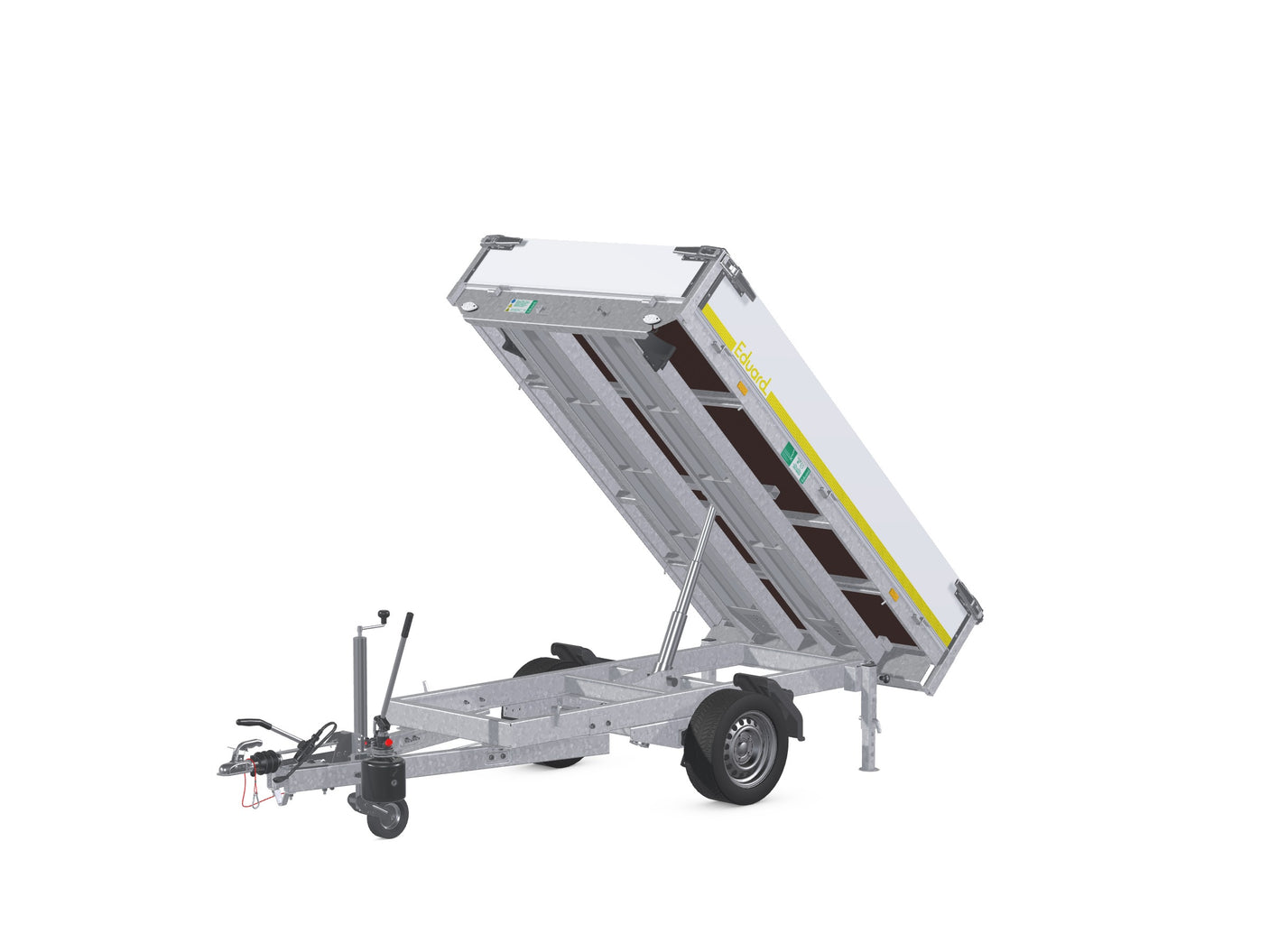 Eduard Heckkipper mit Auffahrrampen 256x150 cm — 1 Achse, gebremst