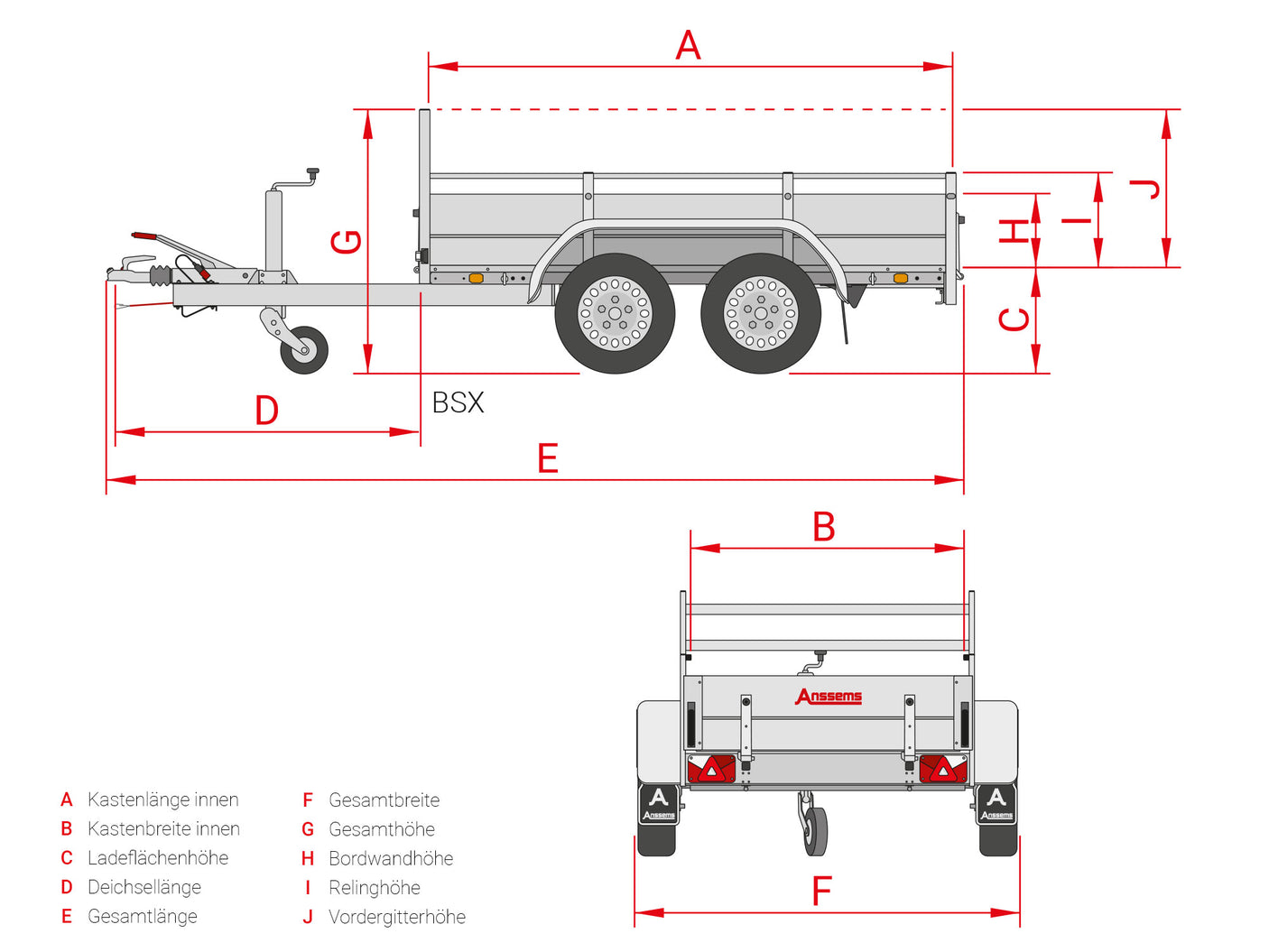 Anssems BSX 2500.301x150 — 2 Achsen, gebremst