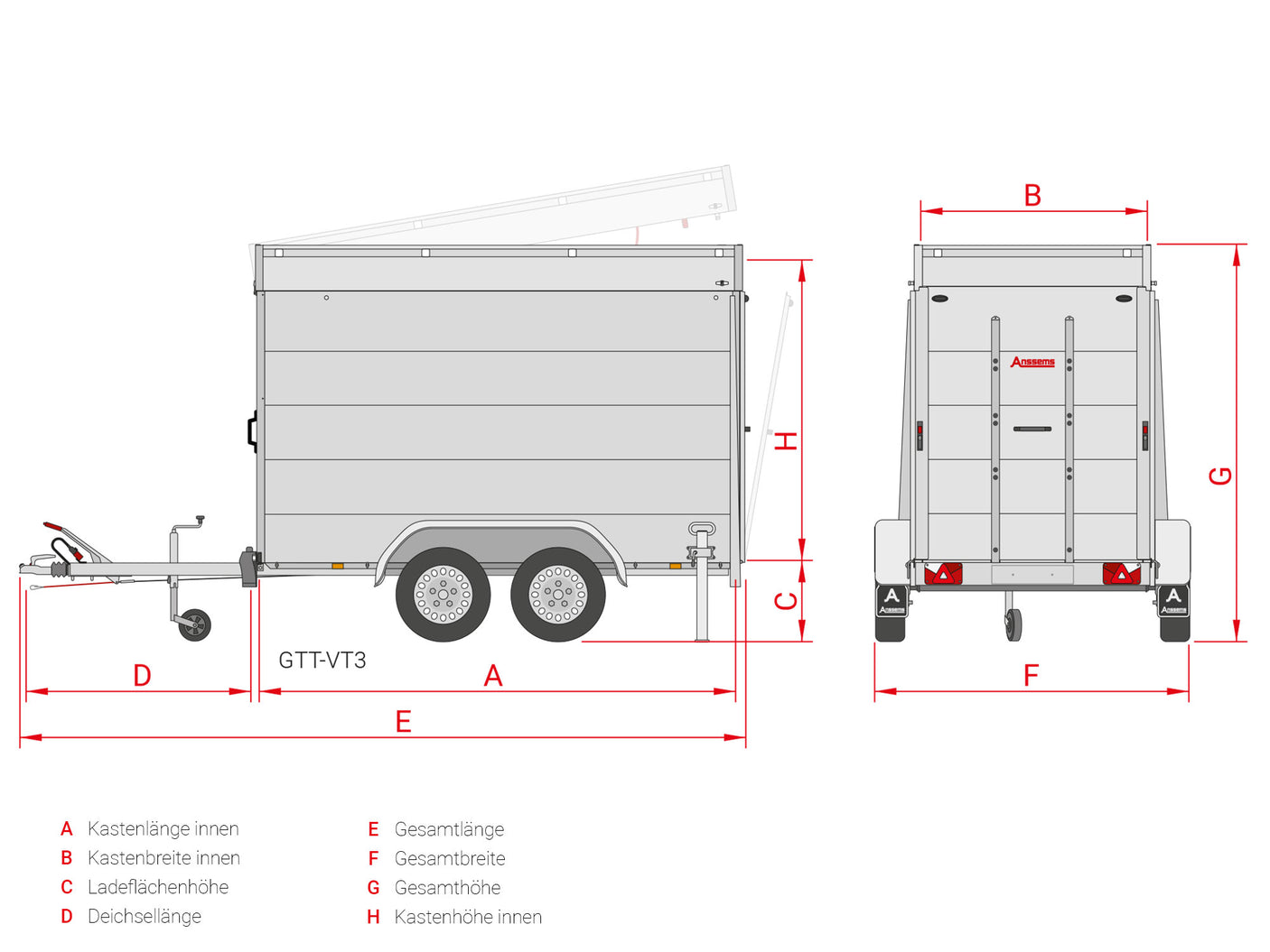 Anssems GTT 2500.301x151 VT3 — 2 Achsen, gebremst