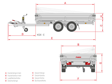 Anssems KSX 3500.305x178 E — 2 Achsen, gebremst, kippbar