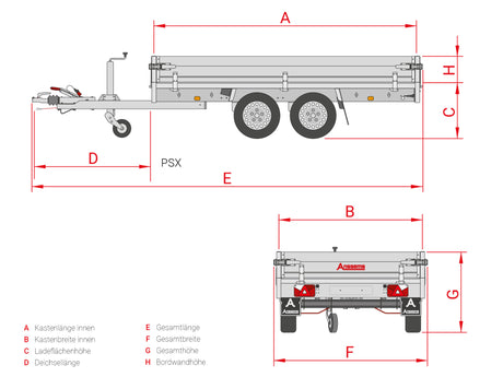 Anssems PSX 2500.305x153 — 2 Achsen, gebremst