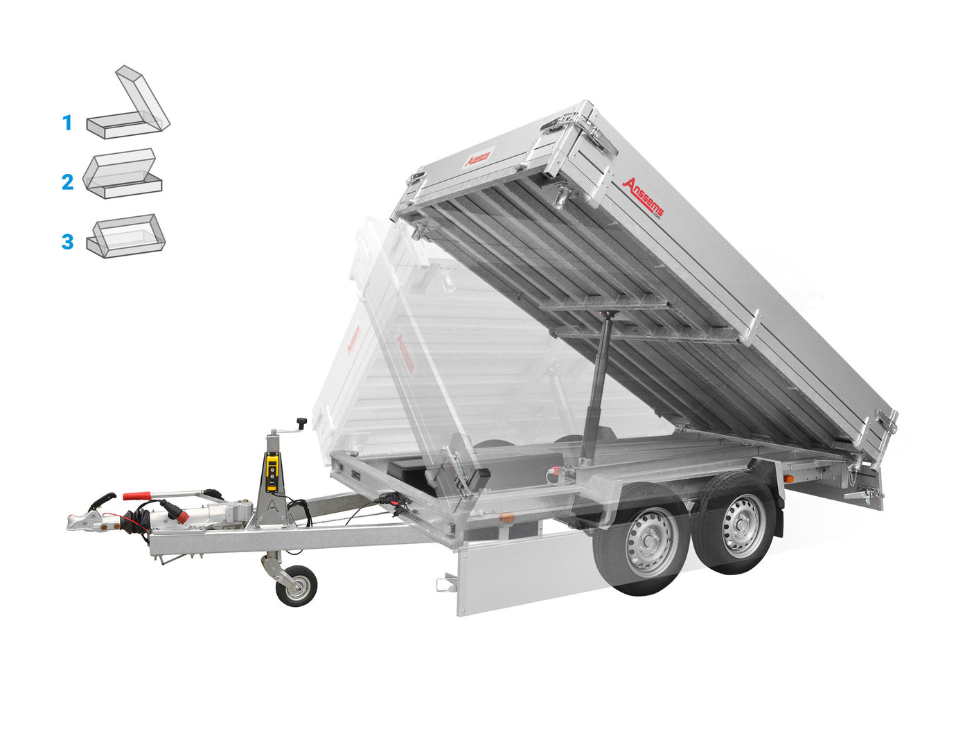 Anssems KSX 3500.305x178 E — 2 Achsen, gebremst, kippbar