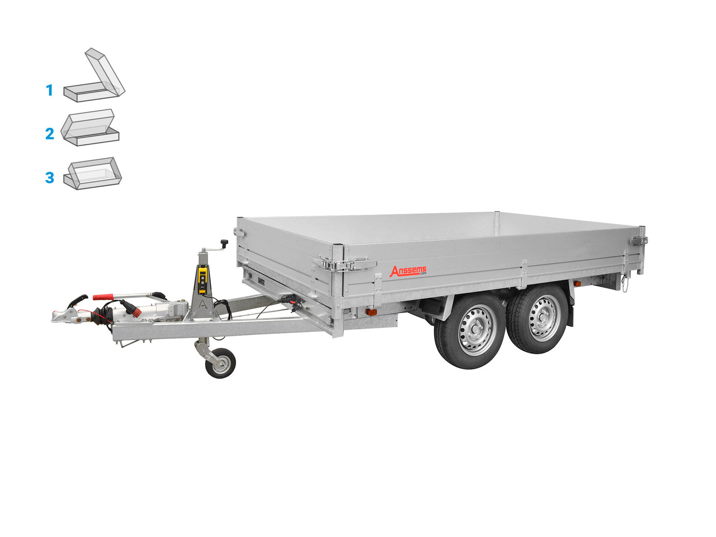 Anssems KSX 3500.305x178 E — 2 Achsen, gebremst, kippbar