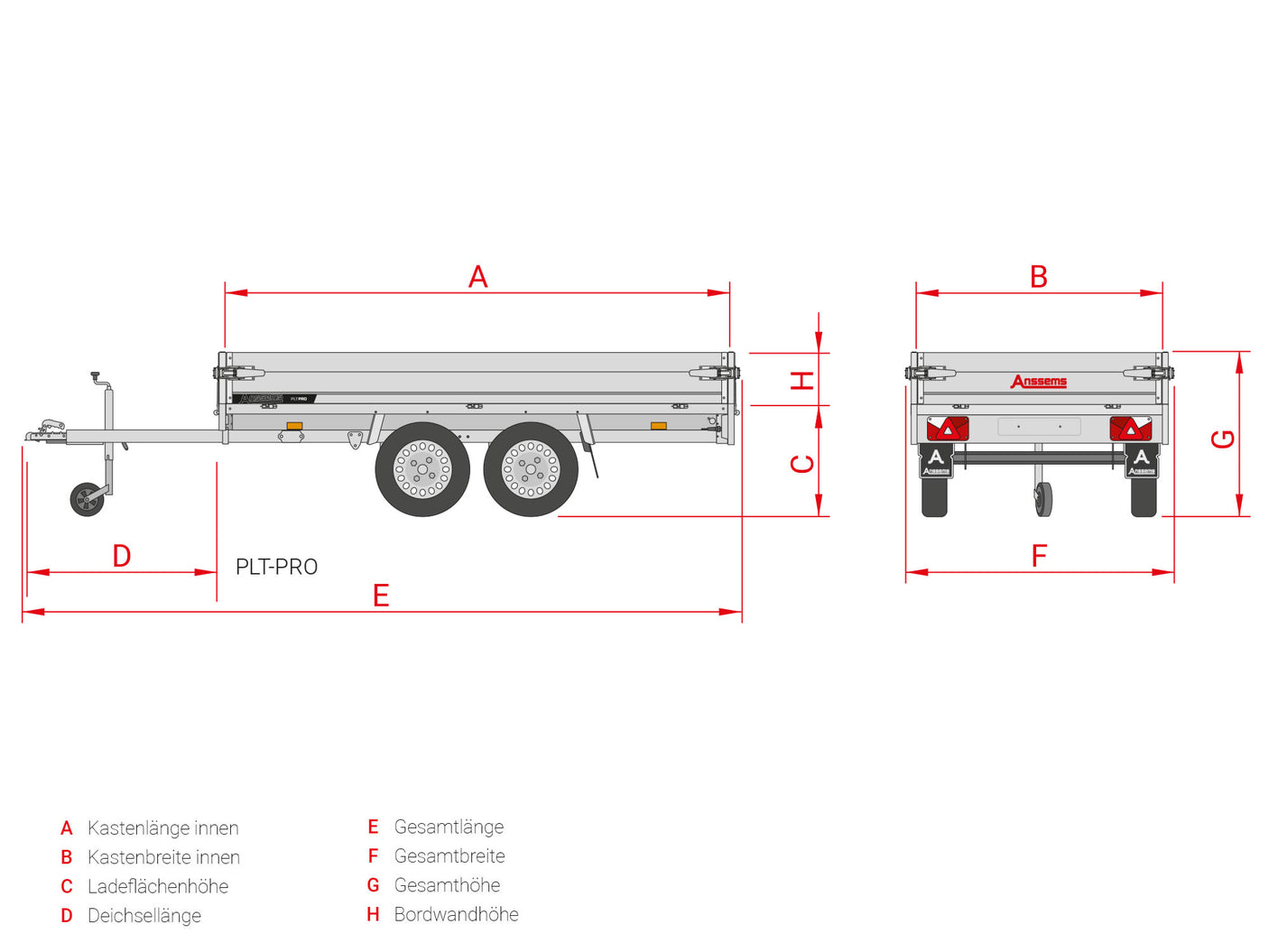 Anssems PLT-2 750.251x150 Pro — 2 Achsen, ungebremst