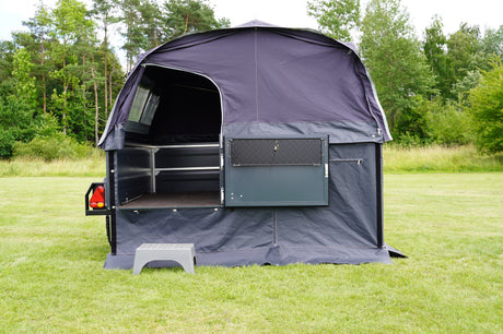 TPV Kofferanhänger KT-EB3 Offroad-Camper 2.0 pulverbeschichtet 244x124 cm — 1 Achse, gebremst