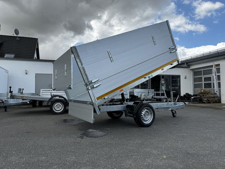 Eduard Heckkipper 256x150 cm — 1 Achse, gebremst, 1500 kg · inkl. Alu-Aufsatz 70 cm