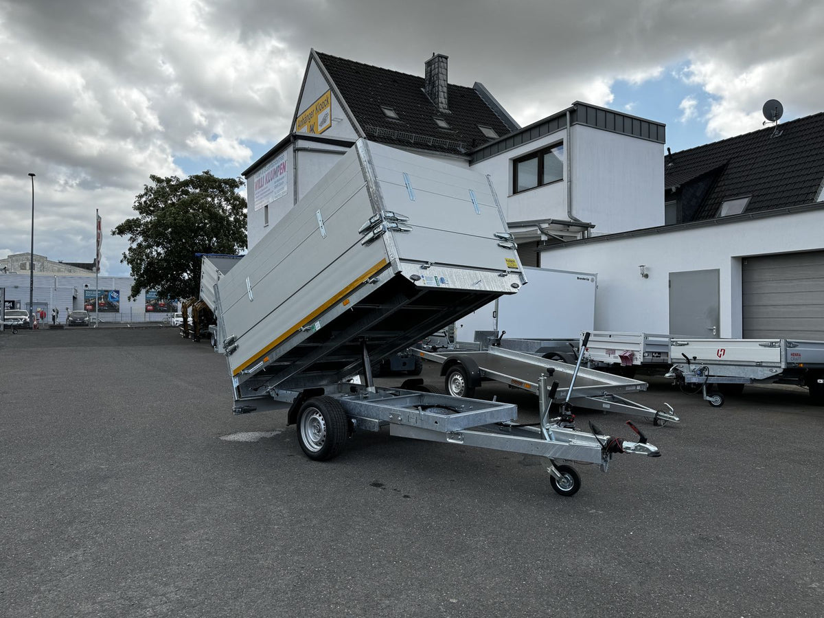 Eduard Heckkipper 256x150 cm — 1 Achse, gebremst, 1500 kg · inkl. Alu-Aufsatz 70 cm